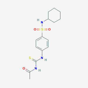 molecular formula C15H21N3O3S2 B319467 N-[[4-(cyclohexylsulfamoyl)phenyl]carbamothioyl]acetamide 