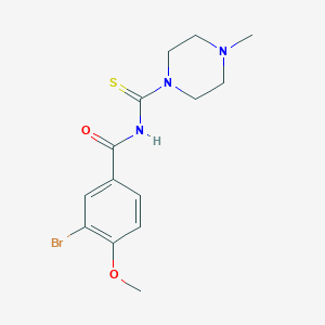 molecular formula C14H18BrN3O2S B319476 3-bromo-4-methoxy-N-[(4-methyl-1-piperazinyl)carbonothioyl]benzamide 