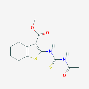 molecular formula C13H16N2O3S2 B319501 methyl 2-{[(acetylamino)carbothioyl]amino}-4,5,6,7-tetrahydro-1-benzothiophene-3-carboxylate 