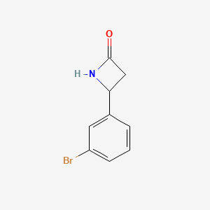 molecular formula C9H8BrNO B3195549 4-(3-Bromophenyl)azetidin-2-one CAS No. 91391-58-1