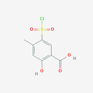 molecular formula C8H7ClO5S B3195704 5-(Chlorosulfonyl)-2-hydroxy-4-methylbenzoic acid CAS No. 926270-90-8