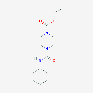 molecular formula C14H25N3O3 B319585 Ethyl 4-[(cyclohexylamino)carbonyl]-1-piperazinecarboxylate 