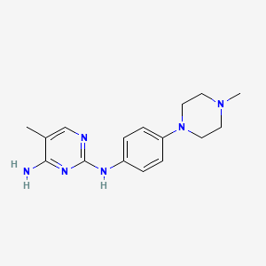 molecular formula C16H22N6 B3195872 5-Methyl-N2-(4-(4-methylpiperazin-1-yl)phenyl)pyrimidine-2,4-diamine CAS No. 936092-52-3