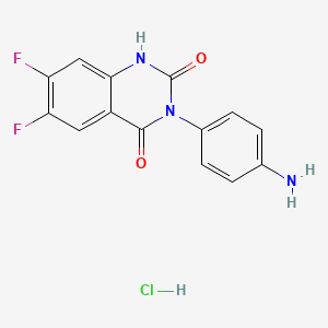 molecular formula C14H10ClF2N3O2 B3195896 3-(4-aminophenyl)-6,7-difluoroquinazoline-2,4(1H,3H)-dione hydrochloride CAS No. 936500-99-1