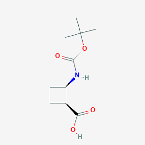 molecular formula C10H17NO4 B3196068 cis-2-{[(Tert-butoxy)carbonyl]amino}cyclobutane-1-carboxylic acid CAS No. 951173-34-5