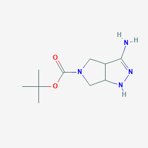 molecular formula C10H18N4O2 B3196109 tert-butyl 3-amino-3a,4,6,6a-tetrahydropyrrolo[3,4-c]pyrazole-5(1H)-carboxylate CAS No. 952182-06-8