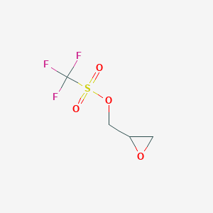 molecular formula C4H5F3O4S B3196168 Methanesulfonic acid, trifluoro-, oxiranylmethyl ester CAS No. 95648-11-6