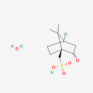 molecular formula C10H18O5S B3196276 (1S)-(+)-camphor-10-sulfonic acid monohydrate CAS No. 98673-87-1