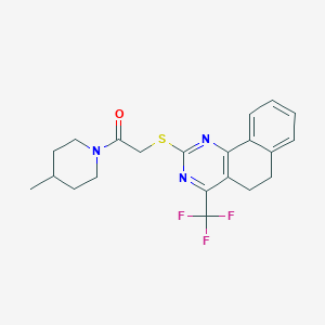 molecular formula C21H22F3N3OS B319642 1-(4-Methylpiperidin-1-yl)-2-[[4-(trifluoromethyl)-5,6-dihydrobenzo[h]quinazolin-2-yl]sulfanyl]ethanone 