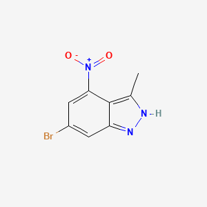 molecular formula C8H6BrN3O2 B3196471 6-Bromo-3-methyl-4-nitro-1H-indazole CAS No. 1000342-18-6