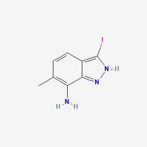 molecular formula C8H8IN3 B3196489 3-Iodo-6-methyl-1H-indazol-7-amine CAS No. 1000342-49-3