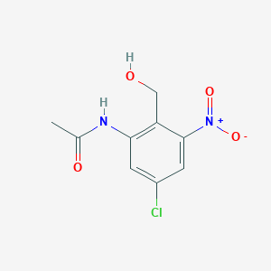 molecular formula C9H9ClN2O4 B3196513 N-[5-chloro-2-(hydroxymethyl)-3-nitrophenyl]acetamide CAS No. 1000342-63-1