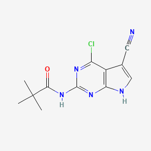 N-(4-chloro-5-cyano-7H-pyrrolo[2,3-d]pyrimidin-2-yl)pivalamide