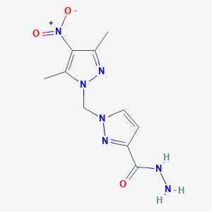 1-((3,5-Dimethyl-4-nitro-1H-pyrazol-1-yl)methyl)-1H-pyrazole-3-carbohydrazide