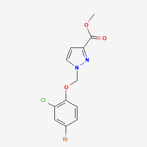 molecular formula C12H10BrClN2O3 B3196870 methyl 1-[(4-bromo-2-chlorophenoxy)methyl]-1H-pyrazole-3-carboxylate CAS No. 1001500-25-9