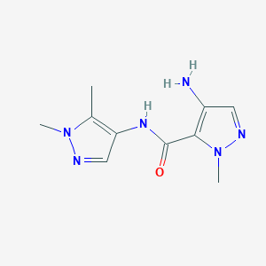 molecular formula C10H14N6O B3196878 4-amino-N-(1,5-dimethyl-1H-pyrazol-4-yl)-1-methyl-1H-pyrazole-5-carboxamide CAS No. 1001500-38-4