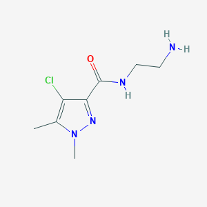 molecular formula C8H13ClN4O B3196901 N-(2-aminoethyl)-4-chloro-1,5-dimethyl-1H-pyrazole-3-carboxamide CAS No. 1001519-21-6