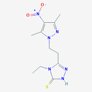 5-[2-(3,5-Dimethyl-4-nitro-pyrazol-1-yl)-ethyl]-4-ethyl-4H-[1,2,4]triazole-3-thiol