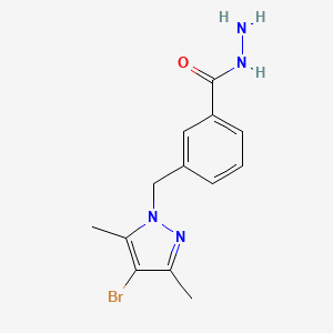 3-[(4-bromo-3,5-dimethyl-1H-pyrazol-1-yl)methyl]benzohydrazide