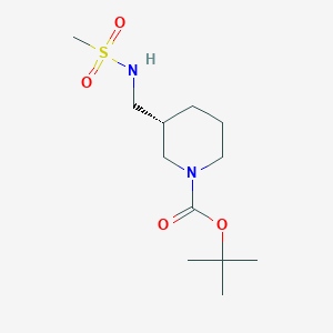 molecular formula C12H24N2O4S B3197035 tert-Butyl (3R)-3-{[(methanesulfonyl)amino]methyl}piperidine-1-carboxylate CAS No. 1002359-95-6