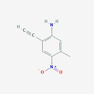 molecular formula C9H8N2O2 B3197127 Benzenamine, 2-ethynyl-5-methyl-4-nitro- CAS No. 1003858-65-8