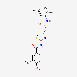 molecular formula C22H23N3O4S B3197400 N-(4-{[(2,5-dimethylphenyl)carbamoyl]methyl}-1,3-thiazol-2-yl)-3,4-dimethoxybenzamide CAS No. 1005308-33-7
