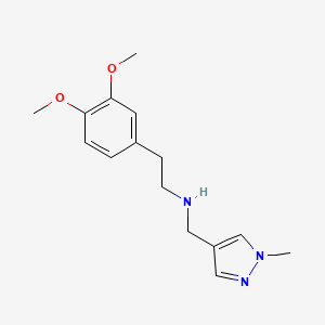 molecular formula C15H21N3O2 B3197590 2-(3,4-Dimethoxyphenyl)-N-((1-methyl-1H-pyrazol-4-yl)methyl)ethanamine CAS No. 1006340-53-9