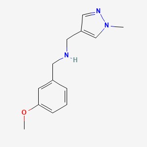 molecular formula C13H17N3O B3197693 N-(3-Methoxybenzyl)-1-(1-methyl-1H-pyrazol-4-yl)methanamine CAS No. 1006476-27-2