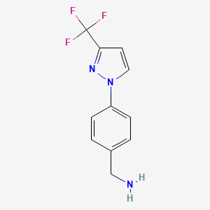 {4-[3-(trifluoromethyl)-1H-pyrazol-1-yl]phenyl}methanamine