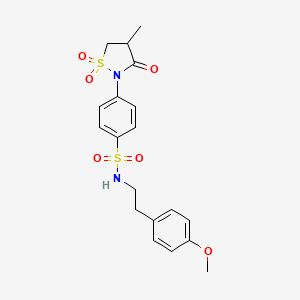 molecular formula C19H22N2O6S2 B3197923 N-[2-(4-methoxyphenyl)ethyl]-4-(4-methyl-1,1,3-trioxo-1lambda6,2-thiazolidin-2-yl)benzene-1-sulfonamide CAS No. 1007680-98-9
