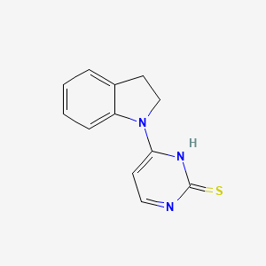 molecular formula C12H11N3S B3198291 4-Indolinylpyrimidine-2-thiol CAS No. 1011408-63-1