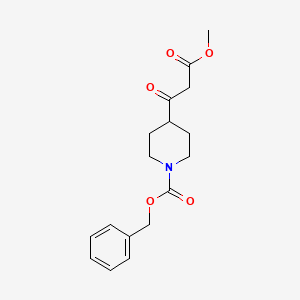 molecular formula C17H21NO5 B3198422 BETA-OXO-1-CBZ-4-PIPERIDINEPROPANOIC ACID METHYL ESTER CAS No. 1013353-70-2