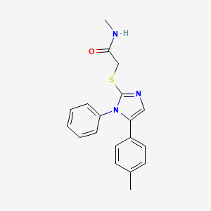 molecular formula C19H19N3OS B3198471 N-methyl-2-((1-phenyl-5-(p-tolyl)-1H-imidazol-2-yl)thio)acetamide CAS No. 1014246-29-7
