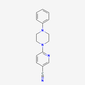 molecular formula C16H16N4 B3198626 6-(4-Phenylpiperazin-1-yl)pyridine-3-carbonitrile CAS No. 1016493-10-9