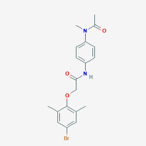 molecular formula C19H21BrN2O3 B319866 N-{4-[acetyl(methyl)amino]phenyl}-2-(4-bromo-2,6-dimethylphenoxy)acetamide 