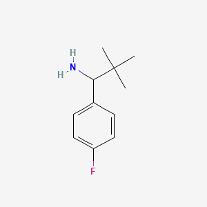 molecular formula C11H16FN B3198688 1-(4-Fluorophenyl)-2,2-dimethylpropan-1-amine CAS No. 1016506-81-2