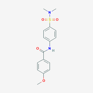 molecular formula C16H18N2O4S B319879 N-{4-[(dimethylamino)sulfonyl]phenyl}-4-methoxybenzamide 