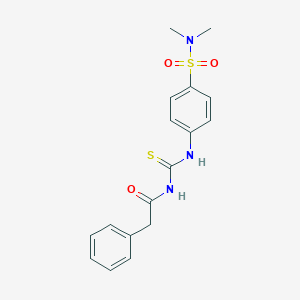 molecular formula C17H19N3O3S2 B319893 N,N-dimethyl-4-({[(phenylacetyl)amino]carbothioyl}amino)benzenesulfonamide 