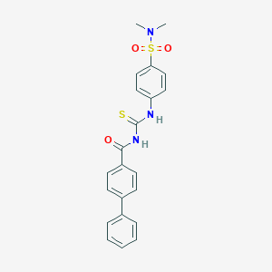 molecular formula C22H21N3O3S2 B319901 4-({[([1,1'-biphenyl]-4-ylcarbonyl)amino]carbothioyl}amino)-N,N-dimethylbenzenesulfonamide 