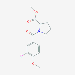 molecular formula C14H16INO4 B319911 Methyl 1-(3-iodo-4-methoxybenzoyl)-2-pyrrolidinecarboxylate 