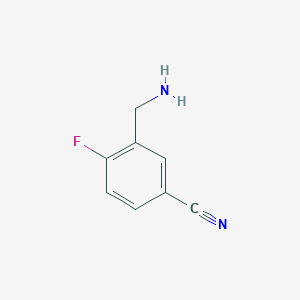 molecular formula C8H7FN2 B3199189 3-(Aminomethyl)-4-fluorobenzonitrile CAS No. 1016798-28-9