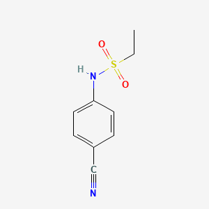 molecular formula C9H10N2O2S B3199327 N-(4-cyanophenyl)ethane-1-sulfonamide CAS No. 1016830-93-5