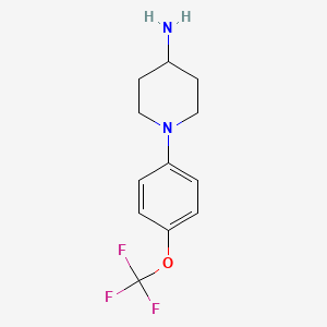 molecular formula C12H15F3N2O B3199354 1-[4-(Trifluoromethoxy)phenyl]piperidin-4-amine CAS No. 1016835-41-8