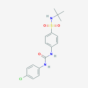 molecular formula C17H20ClN3O3S B319939 N-(tert-butyl)-4-{[(4-chloroanilino)carbonyl]amino}benzenesulfonamide 