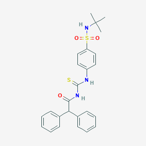 molecular formula C25H27N3O3S2 B319946 N-[[4-(tert-butylsulfamoyl)phenyl]carbamothioyl]-2,2-diphenylacetamide 
