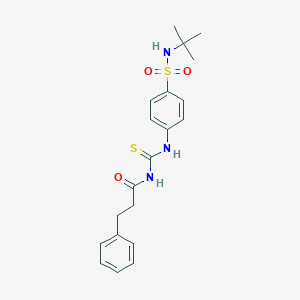 molecular formula C20H25N3O3S2 B319947 N-[[4-(tert-butylsulfamoyl)phenyl]carbamothioyl]-3-phenylpropanamide 