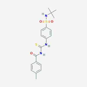 molecular formula C19H23N3O3S2 B319957 N-[[4-(tert-butylsulfamoyl)phenyl]carbamothioyl]-4-methylbenzamide 