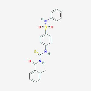 molecular formula C21H19N3O3S2 B319992 2-methyl-N-[[4-(phenylsulfamoyl)phenyl]carbamothioyl]benzamide 
