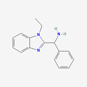 molecular formula C16H17N3 B3200228 C-(1-Ethyl-1H-benzoimidazol-2-yl)-C-phenyl-methylamine CAS No. 1017470-41-5