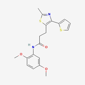 molecular formula C19H20N2O3S2 B3200293 N-(2,5-dimethoxyphenyl)-3-(2-methyl-4-(thiophen-2-yl)thiazol-5-yl)propanamide CAS No. 1017662-25-7